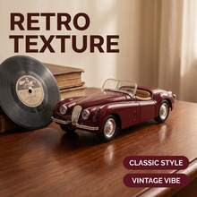 Classic Convertible Vintage Car Simulated Alloy Diecast Model, Retro Old Vehicle Collection Desktop Ornament, Play Car Toy, 3 Colors Optional - Multicolor - View 5