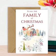 1PC-Christmas Greeting Card With Envelope, Premium Paper Holiday Card, Suitable For Family And Friends, Universal Holiday Design, Snowman And Reindeer, Suitable For Anyone, Send Holiday Greetings Card - A - View 1