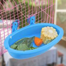 1pc-Bird Bath Tub And Parrot Cage Suitable For Various Models, Hanging Bird Bath Tub, Parrot Bath Box, Bird Cage Accessories Bird Bath Supplies, Portable Bird Bath Feeder - Blue - View 4