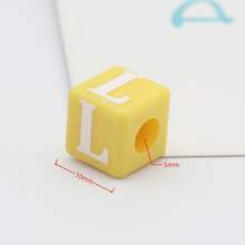 10mm Colorful English Letter Beads DIY Decorative Beads, Square Loose Beads For Necklace/Bracelet Accessories - Multicolor - View 9
