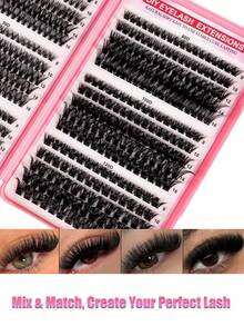 New 30-Row Single Lash Extension Tray, Large Capacity, 8-16mm Mixed Length Cluster False Eyelashes, Suitable For Beginners DIY Home Lash Extension Kit, Lash Clusters, Single False Eyelashes, False Eyelashes, False Eyelashes - D - View 2