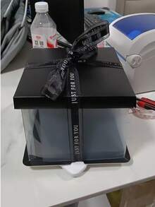 1pc Transparent Gift Box - Artificial Rose Bear Packaging Box - DIY PVC Transparent Gift Box - Wedding And Birthday Decoration (Includes Ribbon) - Black - View 23