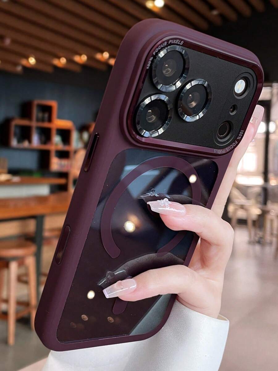 1pc Luxury Metal Camera Protection Magnetic Matte Phone Case, Compatible With IPhone 18 Pro Max 17 AIR 16 15 14 13 12 11 Pro Max Plus, Soft TPU Back Cover, Supports Wireless Charging
