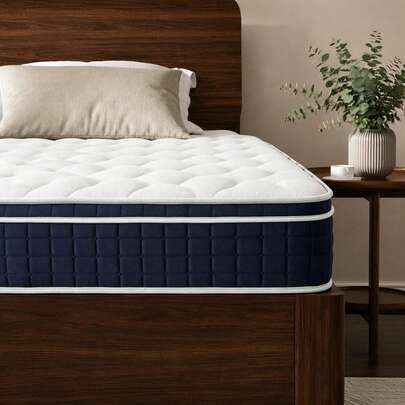 Sour Lemon Double Mattress,Hybrid Mattress 135x190x25cm Pocket Sprung Mattress Comfort Foam,Breathable Soft Fabric, Cool Sleep, Pressure Relief, Medium Firm,Hybrid Mattress In A Box