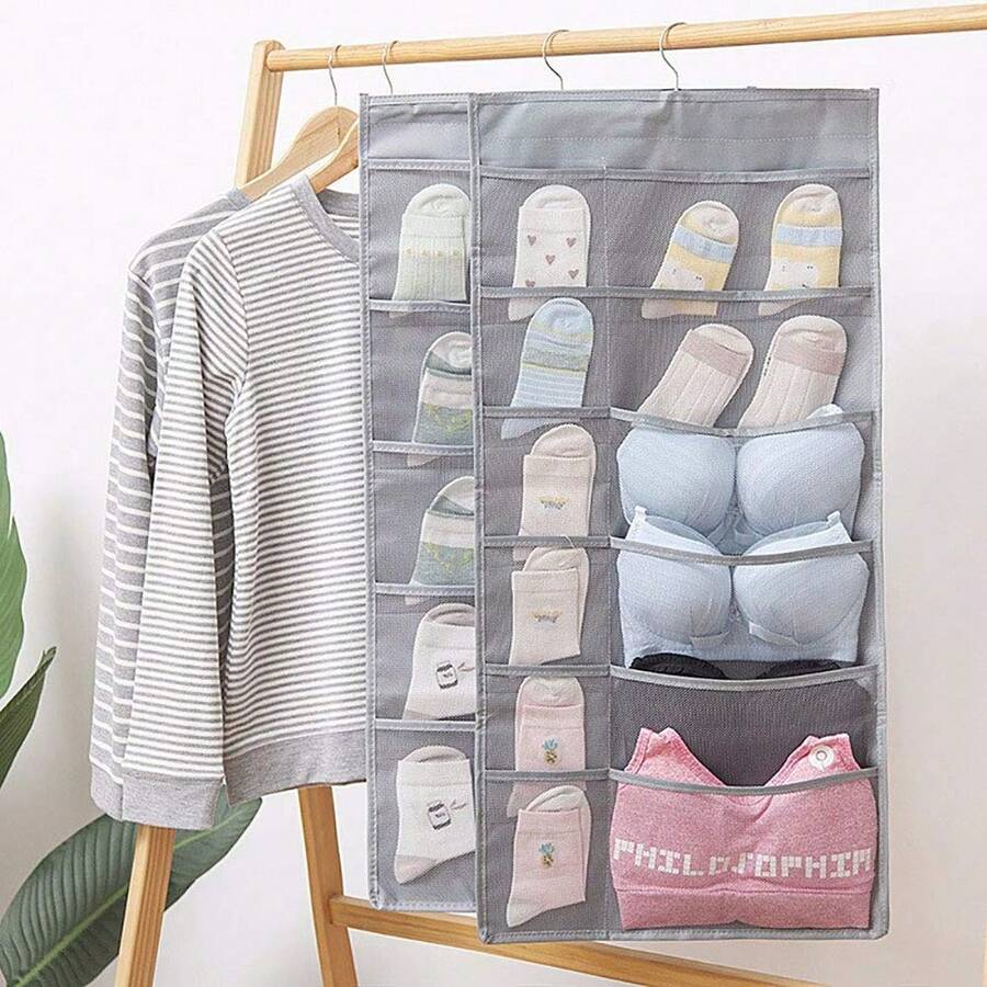 Double-Sided Underwear Storage Bag, Multi-Functional Underwear Packaging Bag, Hanging Bra And Socks Organizer Bag