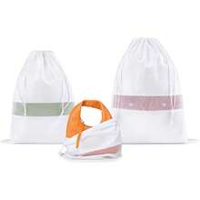 1 túi tote chống bụi dây rút (3 size) bằng da lộn, túi đựng giày du lịch có cửa sổ trong suốt, túi vải lưu trữ chống bụi - Nhiều màu - Xem 8