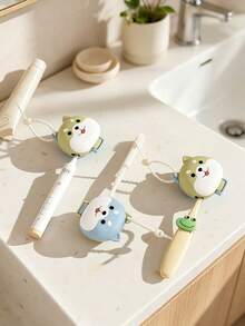 2pcs Cartoon Toothbrush Head Protective Covers, Travel Toothbrush Storage Box, Portable Toothbrush Holder, Toothbrush Protective Cover Protects Toothbrush Head, Portable And Easy To Clean, Prevents Dust And Foreign Matter Contamination, Keeps Toothbrush Clean. Suitable For Home/Travel/Dorm/Camping Toothbrush Protective Clips, Electric Toothbrush Head Protective Box, Home Bathroom Decor, Household Toothbrush Holder - Multicolor - View 4