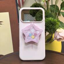 1pc Cute Cartoon Shakeable Quicksand Phone Grip Stand, Kawaii Animal Heart Star Shape Collapsible Magnetic Phone Holder, Decorative Phone Socket For APPLEPhone Android - Multicolor - View 3