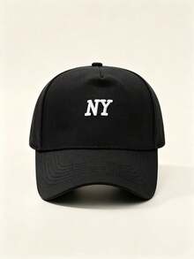 1pc NY Letter Embroidered Baseball Cap Structured Hard Crown Adjustable Cotton Casual Sports Sun Hat For Men Women - Multicolor - View 8