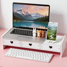 Computer Monitor Riser With Drawer Keyboard Storage Rack For Desk Organization Desk Shelf Organizer For Laptop - View 2