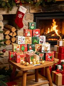 24pcs DIY Christmas Advent Calendar Boxes, 2026, 24 Days Countdown Calendar Gift, Christmas Cardboard Numbered Boxes, Make And Fill Your Own Advent Calendar Boxes, Holiday Party Favors, Christmas Gift Boxes, Christmas Decoration - Multicolor - View 7