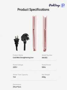 PinkSings Mini Size Steam Hair Straightener, 2-In-1 Cold Mist Hydrating Straightener & Curler, Anti-Frizz Hair Care With Less Damage - Pink - View 12