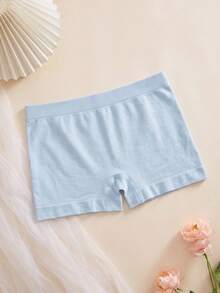 5pcs Girls Random Color Seamless Slip Shorts, Solid Basic Modesty Undershorts, Everyday Comfort Panties - Multicolor - View 5