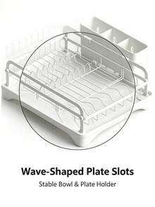 Minimal Style Countertop Dish Drying Rack, Reliable Metal Wire Plate Holder With Cutlery Storage Caddy, Multiple Color Options, Practical Kitchen Organizer For Plates, Bowls And Daily Tableware - Multicolor - View 5