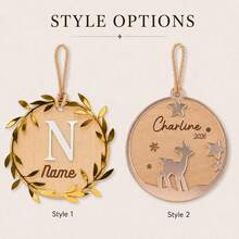 Ornamen Nama Awal Natal Kustom, Dekorasi Gantung Huruf A-Z yang Dipersonalisasi, Gaya Musim Dingin Rusa Rusa Pedesaan, Ornamen Gantung Dinding yang Disesuaikan, Dekorasi Pohon Natal yang Dapat Disesuaikan, Dekorasi Rumah Liburan, Hadiah Kenang-kenangan Natal 2026, Dekorasi Ruangan - Gaya A - View 3