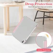 Tri-Fold Tablet Protective Case A16, Compatible With IPad 11th Generation Tablet Protective Case, Matte Back Plate With Pen Slot, Smart Sleep/Wake, Full Coverage Anti-Drop, Compatible With IPad 9th, 10th Generation Tablet Protective Case, Tab M11 Protective Case, Pad2 Tablet Protective Case, Matepad SE 11-Inch Tablet Protective Case, Compatible With Honor Pad X8A Tablet Protective Case - Baby Pink - View 7