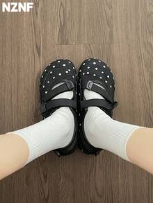 NZNF 女款高級德式平底運動鞋，秋季新款，百搭休閒鞋，適合搭配裙裝 - 黑色 - 查看 6