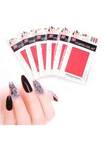 1pc Red Silicone Nail Art Mold, 3D Embossed Pattern Nail Art Pad, DIY Nail Carving Styling Tool, Suitable For Daily Nail Art And DIY Creation - Red - View 5