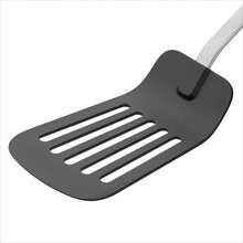 Household Non-Stick Spatula, 32.2 Cm, Semi-Matte Stainless Steel Handle And Plastic Tip, Heat-Resistant, Easy To Clean, Kitchen Utensil - Black - View 8