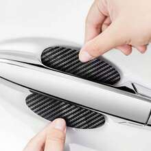 1pc/4pcs Car Door Handle Sticker Protective Film Carbon Fiber Handle Wrap Decal 4-Piece Set - A - View 6