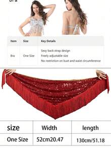 Sequin Tassel Crop Top Fringe Wrap Skirt For Music Festival Nightclub Carnival Performance Multiple Colors Available - Multicolor - View 11