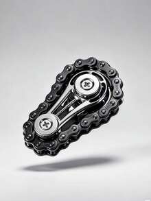 Metal Bicycle Chain Gear, Rainbow Electroplated Sprocket Fingertip Chain Toy, Adult And Teen Stress Relief Fingertip Toy, Silent Smooth Rotating Anti-Anxiety Desktop Fingertip Gift, For Male Friends - View 12