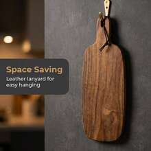 1pc Acacia Wood Serving Board With Handle, Natural Wooden Steak Pizza Cheese Bread Platter, Multifunctional Kitchen Cutting Board Tray For Home Restaurant - View 6
