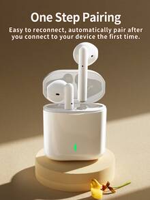 Auriculares inalámbricos Bluetooth - Compatibles con dispositivos Apple y Android, con micrófono integrado, resistentes al sudor, hasta 24 horas de tiempo de reproducción - Blanco - Ver 1