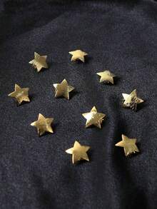 6pcs Star Shaped Hair Clips, Gold Metal Textured Bead Hair Clamps, Hair Accessories For Summer, Beach, Hair Styling, Head Accessories - Silver - View 8