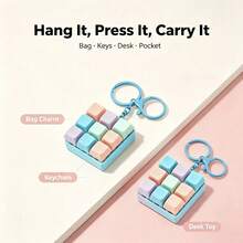 Clicky, Creamy Texture And Quiet Keyboard-Style Stress Relief Toy With Keychain Design, Perfect Gift For Adults Seeking To Improve Focus And Relieve Work Anxiety - Multicolor - View 4