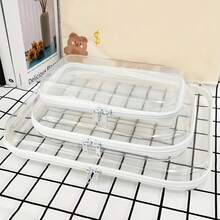 3pcs Transparent Zipper Storage Boxes With Lids, Clear Organizer Boxes, Durable Travel And Electronic Device Storage, Durable Plastic Organizer Boxes, Suitable For Craft Materials, Hair Ties, Hair Accessories, Jewelry Organization And Storage, For Home Decor, Craft Room, Office - White - View 1