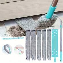 1 Set Extendable Mop With Adjustable Long Handle, Random Brush Head Style, Includes 4 Replaceable Cleaning Cloths, Suitable For Deep Cleaning Under Bed, Sofa Crevices, Dust-Free Home Cleaning Tool, Furniture Base Duster - Multiple Styles - View 4