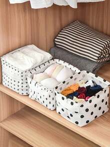 1pc Star Pattern Printed Fabric Storage Basket, Foldable Square Storage Box, Suitable For Organizing Bedroom And Closet. Can Store Toys, Clothes, Cosmetics And Miscellaneous Items. Large Capacity Home Storage Tool - Fabric Storage Basket - View 7