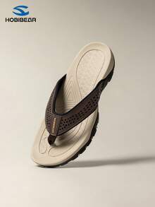 HOBIBEAR Men's Outdoor Flip Flops, Non-Slip Arch Support Thong Sandals, Breathable Hollow-Out Beach Shoes For Summer - Dark Brown Light Brown - View 7