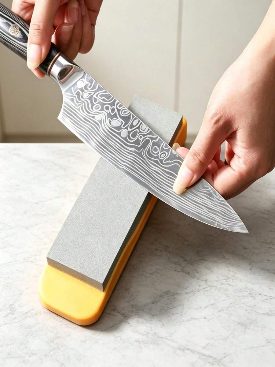 2/1pc High Hardness Sharpening Stone Set With Non-Slip Base, Professional Sharpening Tool For Kitchen Knives, Car Blades, Industrial Metal Polishing And Tableware Sharpening And Maintenance, Durable And Easy To Use And Maintain - Multicolor - View 1