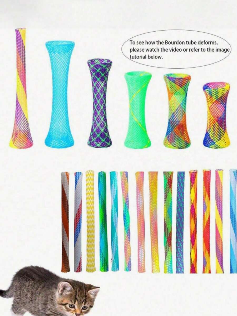 60/50/30/40//20/18/16/14/12/10/6/4/2pcs Random Color Plastic Spring Cat Toys, Interactive Cat Toys Suitable For Scratching, Biting And Chasing, Great Gift For Cats And Dogs, Ideal Choice For Valentine's Day Gift