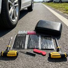 1 Set Of Car Vacuum Tire Repair Tool Kit, Photographed By The Store Owner During Travel, And 1 Set Of Car Emergency Quick Tire Repair Tool Kit - A - View 2
