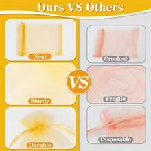 50pcs Organza Gift Bags For Jewelry Small Mesh Drawstring Pouches Wedding Party Favor Bags For Bracelets, - Gold - View 5