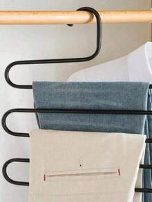 1/3pcs S-Shaped Stainless Steel Hangers - Non-Slip Space-Saving, Can Store Pants, Jeans And Scarves, Closet Storage Solution, Home Organization Essential - Multicolor - View 5