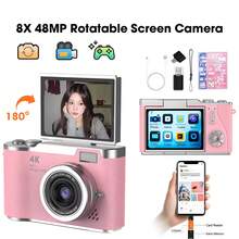 كاميرا رقمية محمولة بدقة 1080P HD، مناسبة للتصوير الفوتوغرافي وتسجيل الفيديو، وظيفة التركيز التلقائي، دقة بكسل عالية، تقنية مضادة للاهتزاز، بطاقة ذاكرة 32G، شاشة قابلة للقلب 180°، وظيفة تكبير رقمي 8x (بطارية قابلة للشحن 800mAh) - مشاهدة 2