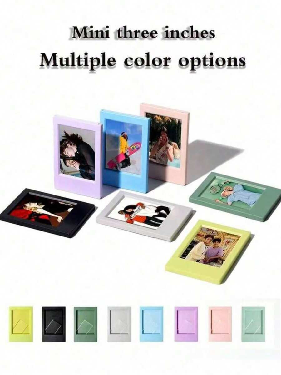 1/2/4/10/20/30pcs 3-Inch Mini Photo Frames, Colorful Plastic Vertical Photo Display Frames, Desktop Decoration Holiday Gift, Non-Magnetic - Photo Frame - View 1