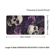 Gothic Skull And Purple Flower Design Mouse Pad Desk Mat Gaming Mats Non-Slip Stitched Edge Desk Accessories Computer Mousepads - View 12