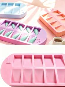 1pc Nail Art Tip Sorting Tray, Nail Tip Storage Organizer Rack, Professional Nail Artist Use, Suitable For Salon And Home Nail Art Supplies Display Rack - Multicolor - View 4