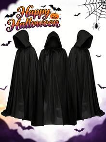 Halloween Cape Set Kids Party Costume Black Vampire Grim Reaper Cloak - Multicolor - View 1