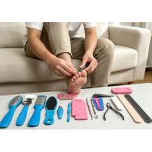 20Pcs Professional Pedicure Tools Kit, Foot Care Set For Dead Skin Callus Remover, Foot File Nail Clippers Cuticle Tools, Home Salon Foot Manicure Kit - Multicolor - View 2