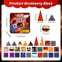 Cartoon Pattern Magnetic Building Blocks Set, 3D Magnetic Tiles Puzzle Toy For Kids, Early Education Educational Toy To Develop Spatial Imagination, Parent-Child Interactive Tabletop Game, Fun Desktop Decoration, Suitable For Children, Teenagers And Adults, Surprise Collectible Gift Box, Ideal Birthday, Holiday And Party Gift For Boys And Girls - Multicolor - View 7