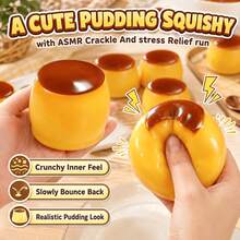 Crispy Squeaky Building Block Squishy Ball, Handmade Caramel Pudding Stress Relief Toy, Soft Venting Squeeze Fidget Toy, Perfect Classroom Prize & Holiday Party Gift For Boys Girls - Multicolor - View 4