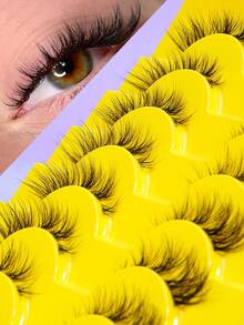 10 Pairs Large Capacity Dense Natural-Looking Flexible Soft Stem Full Band Eyelashes, Time-Saving And Effortless Application, Suitable For Multiple Occasions - View 7