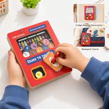 1 Set Lion, Rabbit, Beverage Gashapon Machine Wooden Busy Board Toy Fridge Magnet Pendant Children Matching Cognitive Educational Early Learning Wooden Toy - Multicolor - View 8