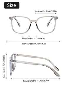 1 Pair Minimalist Elegant Multi-Function Multi-Color Geometric Transparent Full Frame Women's Non-Prescription Glasses, High-Resilience Plastic Material, Lightweight And Comfortable, Suitable For All Face Shapes, Slimming Effect, Suitable For Daily Makeup - Multicolor - View 11